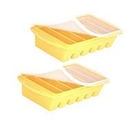 Lot de 2 plateaux de congélation robustes avec couvercles fermes pour arranger les cubes de bouillon et les desserts réfrigérés