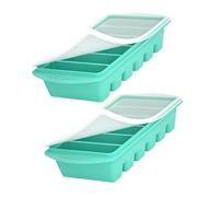 Lot de 2 plateaux de congélation robustes avec couvercles fermes pour arranger les cubes de bouillon et les desserts réfrigérés