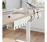 Lot de 2 plateaux de gestion des câbles Blanc Sous le bureau Acier | Acier revêtu par pulvérisation, kit d'installation inclus, dissipation efficace de la chaleur, dispositions de câbles