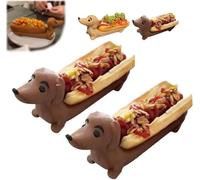 Lot de 2 plateaux de service amusants pour teckel Hot Dogs - Assiettes à bonbons - Décoration d'intérieur - Forme mignonne - Pour les amateurs de teckels