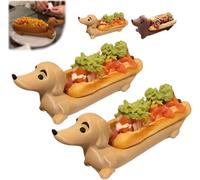 Lot de 2 plateaux de service amusants pour teckel Hot Dogs - Assiettes à bonbons - Décoration d'intérieur - Forme mignonne - Pour les amateurs de teckels