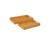 5five Lot de 2 plateaux de service en bambou 46 cm Beige