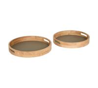 Lot de 2 Plateaux Déco "Bonie" 38cm Vert Kaki