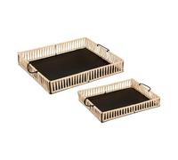 Créateur d'intérieur - Lot de 2 Plateaux Déco Cosy 37cm Beige & Noir