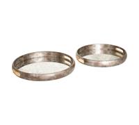 Lot de 2 Plateaux Déco "Zora" 41cm Argent