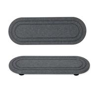 Lot de 2 plateaux d'évier en diatomite pour séchage rapide, pierre absorbant l'eau avec motif rainuré, pieds en silicone antidérapants, blanc et gris (D)