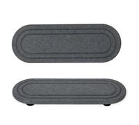 Lot de 2 plateaux d'évier en pierre de diatomite absorbant l'eau, organisateur de comptoir à séchage rapide avec motif rainuré à rayures, pieds en silicone antidérapants, blanc et gris, 20 x 10 cm et