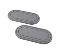 Lot de 2 plateaux d'évier en pierre de diatomite naturelle avec rainure à rayures pour une évaporation accélérée de l'eau et base en silicone antidérapante pour plus de stabilité (B)