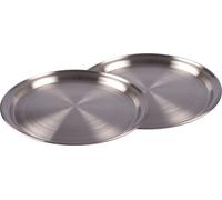 lot de 2 plateaux en acier inoxydable 35cm Plateau de service Plateau de petit déjeuner Plateau à bougies