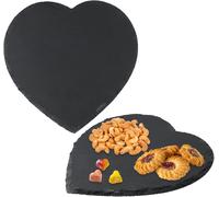 Lot de 2 plateaux en ardoise cœur 20x20 cm Vendos85