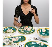 Lot de 2 plateaux en mélamine vert