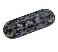 Lot de 2 Plateaux en métal imprimé avec léopards Multicolores 15 x 41 x 1 cm