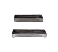 Lot de 2 plateaux en métal noir, rectangulaires - Bloomingville, Cody - 30x30x2 cm