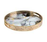 Atmosphera - Lot de 2 Plateaux Inaya doré d31 35cm