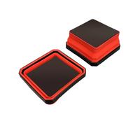 Lot de 2 plateaux pliables en silicone avec aimants puissants pour le rangement de petites pièces - 115 x 115 x 20 mm - Extensible jusqu'à 50 mm - Pour outils de bricolage, mécaniques, plombiers