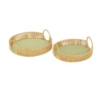 Lot de 2 Plateaux Ronds "Ali" 35cm Naturel