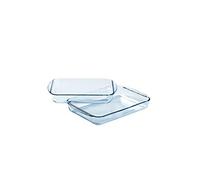 Pyrex - Lot de 2 plats à lasagnes et gratins rectangulaires - 2 Tailles - Verre Borosilicate - Extrême Résistance - Made in France