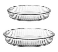 Lot de 2 plats à tartes 26+32 cm - Pasabahce - Transparent - Verre Transparent G