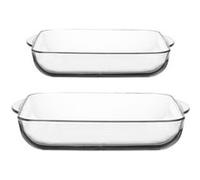 Lot de 2 plats carrés 22+28 cm - Pasabahce - Transparent / Cristal - Verre Transparent / Cristal G