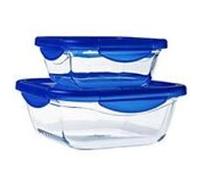 Pyrex Boîtes de conservation Cook & Go carrées hermétiques Verre 0,8 L + 1,9 L (lot 2)