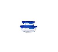 Pyrex Boîtes de conservation Cook & Go carrées hermétiques Verre 0,8 L + 1,9 L (lot 2)