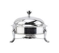 Lot de 2 Plats Chauffants Ronds en Acier Inoxydable, Plateau Chauffant Durable pour Buffet, Cadre Durable avec Couvercle et Supports de Combustible pour Buffet de fête