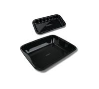 FM Professional 9912750 plat de four, plat émaillé, plaque cuisson au four, plat à gratin, plat XXL, petit plat à four, Acier émaillé, Noir, 40 x 34 cm | 21 x 12 cm