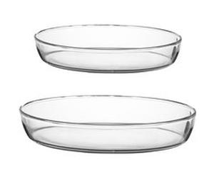 Lot de 2 plats ovales 26+35 cm - Pasabahce - Transparent - Verre Transparent G