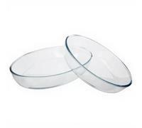 Lot de 2 Plats Ovales en Verre