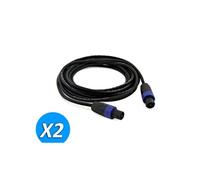Lot de 2 Plugger Câbles professionnels HP PA AMPLI MIXAGE sonorisation DJ - Speakon mâle/mâle 5m pour enceintes