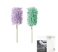 Lot de 2 plumeaux télescopiques en microfibre - Lavables, extensibles jusqu'à 71 cm, pour intérieur de voiture, couvertures, meubles et plus encore