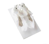 Lot de 2 plumes d'oiseaux en mousse pour sapin de Noël, couronnes et décoration de fête, ajoutant une élégance subtile et un symbolisme porte-bonheur pour les célébrations (blanc)