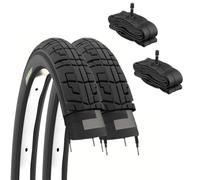 ECOVELO pneus 2 x 1,75 (47-203) + Chambres américaines Adulte Unisexe, Noir, 12 1/2 X 1.75 2 1/4