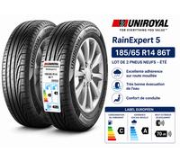 Lot de 2 pneus 185/65 R14 86T UNIROYAL RAINEXPERT 5 NEUFS - ÉTÉ -