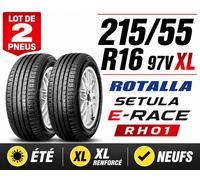 LOT DE 2 PNEUS 215/55 R16 97V XL ROTALLA SETULA E-RACE RH01 ÉTÉ NEUFS