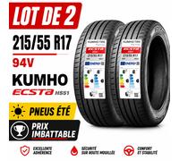 LOT DE 2 PNEUS 215/55 R17 94V KUMHO ECSTA HS51 ÉTÉ MFS PROTECTION JANTE