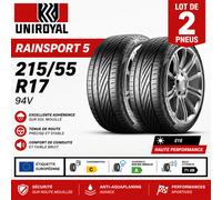 Lot de 2 Pneus 215/55 R17 94V UNIROYAL RAINSPORT 5 Été Neufs DOT Récent