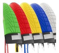 Lot de 2 pneus colorés 20 x 1,75 (47-406) pneus en Caoutchouc pour Graciella City Bike BMX Road Enfant (Rouge)