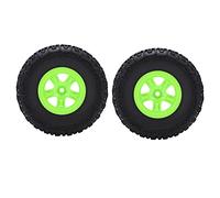 Lot de 2 pneus de Camion RC Short Course, pneus en Caoutchouc Haute Performance avec Forte adhérence pour Traxxas Slash 1/10 RC Short Course Truck, Couleur Verte, diamètre 120 mm