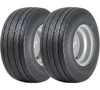 Lot de 2 pneus de remorque 16,5 x 6,50-8 10,2 cm PCD légal pour route 355 kg