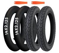 Lot De 2 Pneus De Vélo Électrique 14 X 2.125 14"" 57-254 + 2 Chambres À Air 14 X 1,75/2,125 Av32 Mm + 2 Démonte-Pneus