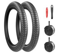 Lot de 2 pneus de vélo pliables de 20" 20 x 1,95/2,1/2,25 avec 2 chambres à air 50/53/57-406 pour VTT et BMX