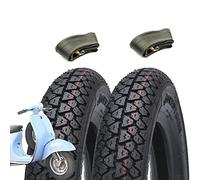 Lot de 2 pneus Deestone 3.50-10 + chambres à air pneus pour Piaggio Vespa PX 125 150 200 Arcobalno