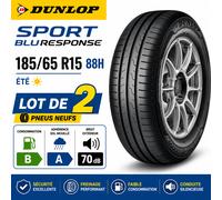 Lot de 2 Pneus DUNLOP Sport BluResponse 185/65 R15 88H Été Neufs DOT Récent