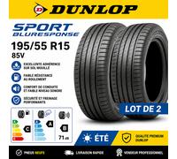 Lot de 2 Pneus DUNLOP Sport BluResponse 195/55 R15 85V Été Haute Performance