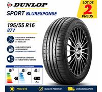 Lot de 2 Pneus DUNLOP Sport BluResponse 195/55 R16 87V Été Neufs