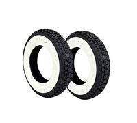 Lot de 2 pneus en caoutchouc 3.50-10 bandes blanches pour Vespa PX 125 150 200 différents modèles