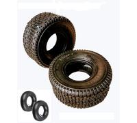 Lot de 2 pneus et 2 chambres à air 15 x 6.00-6 4PR pour tondeuse autoportée, tracteur de pelouse, déneigeuse ATV