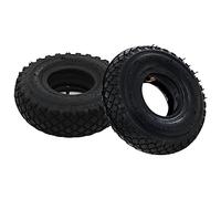 Lot de 2 Pneus et 2 Chambres à Air 3.00-4 '' (260x85 mm) pour Roue de Diable, Roue de Brouette et Chariot de Jardin - Roue Gonflable Haute Résistance - Valve Coudée - Kit de Rechange Manutention