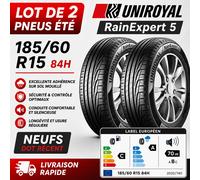 Lot de 2 pneus été 185/60 R15 84H UNIROYAL RainExpert 5 - NEUFS